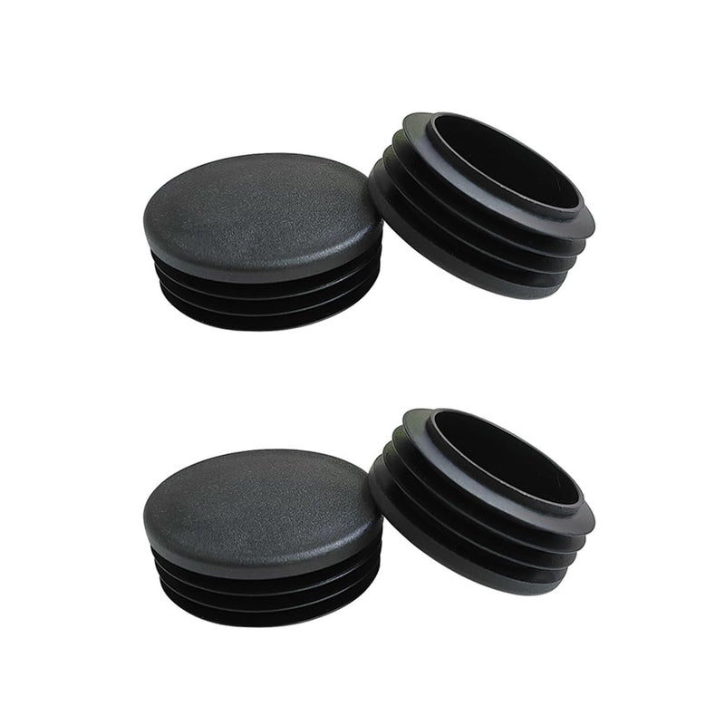 [Australia - AusPower] - 4 Pcs 50mm (2 Inch) Round Plastic Plug,Round Tubing Black Plastic Plug?Pipe Tubing End Cap for Round Tube Furniture Finishing Plug 2 Inch 