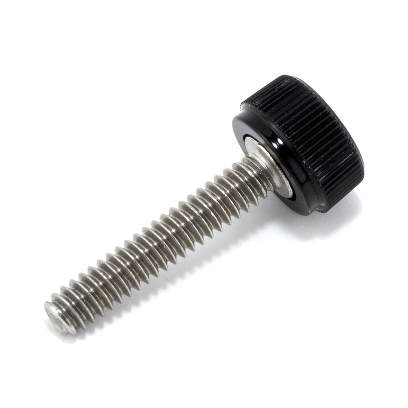 [Australia - AusPower] - #6-32 x 3/4" Thumb Screw Stainless Steel - Black Knurled Round Plastic Knob - Standard/Coarse Thread ThumbScrew - Length: 0.750" - Proudly Built in USA - Package of (4) 4 