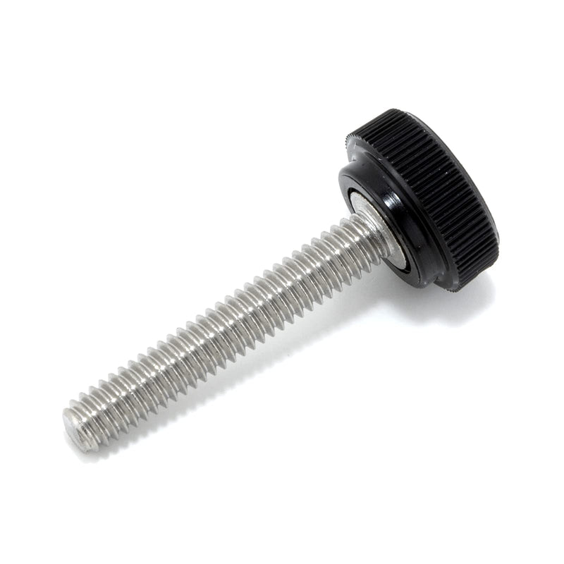 [Australia - AusPower] - #8-32 x 1" Thumb Screw Stainless Steel - Black Knurled Round Plastic Knob - Standard/Coarse Thread ThumbScrew - Length: 1.000" - Proudly Built in USA - Package of (25) 25 