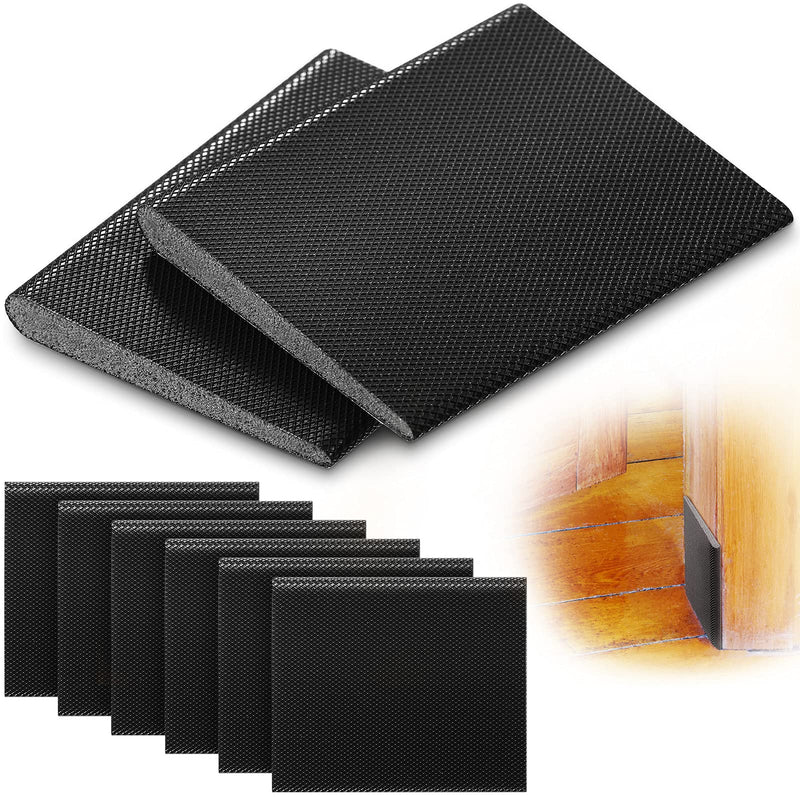 [Australia - AusPower] - 6 Pieces Self-Adhesive Door Corner Seals, Weather Stripping Draft Stopper, Door Frame Seal Corner Foam for Weather Protection, for Lsolation of Noise (Black) Black 