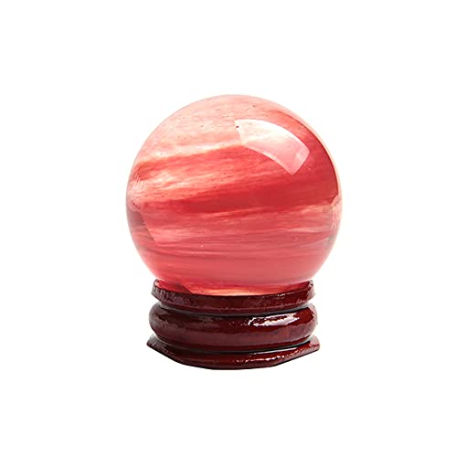 Acxico 1Pcs 40-50mm Natural Red Crystal Ball Sphere Energy Stone Healing Polished Home Decor