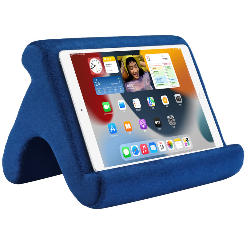 [Australia - AusPower] - Tablet Pillow Stand Holder Dock for Bed with 3 Viewing Angles , Compatible with all tablets ,Phones and iPad Pro 9.7, 10.5,12.9 Air Mini 4 3, Kindle, E-Reader and books(Navy) Navy 