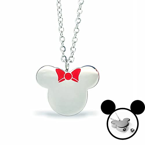 FIKA Mickey Cremation Ashes Remembrance Urn Pendant Necklace Jewelry Filling Kit Included Minnie