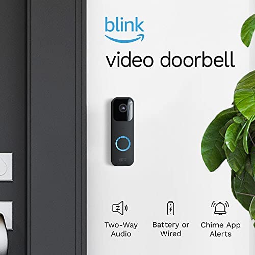 [Australia - AusPower] - Certified Refurbished Blink Video Doorbell | Two-way audio, HD video, motion and chime app alerts and Alexa enabled — wired or wire-free (Black) Black 