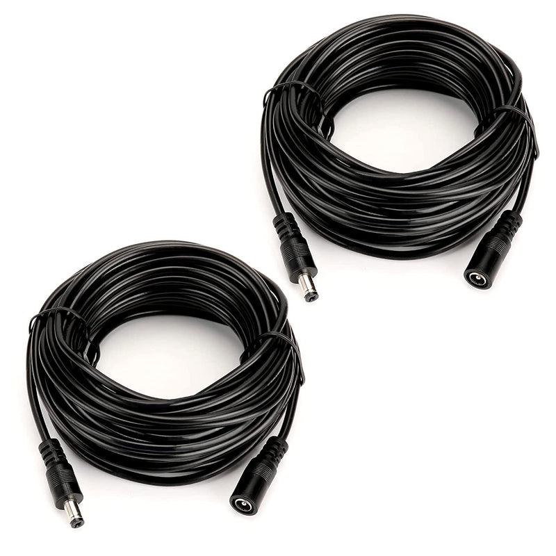 [Australia - AusPower] - 2PCS 33FT(10m) 12V DC Extension Cable,5.5mm x 2.1mm DC Power Adapter Extension Cord Black for Printers/CCTV Security Camera/Routers H-M-028 33ft Power Extension Cable 