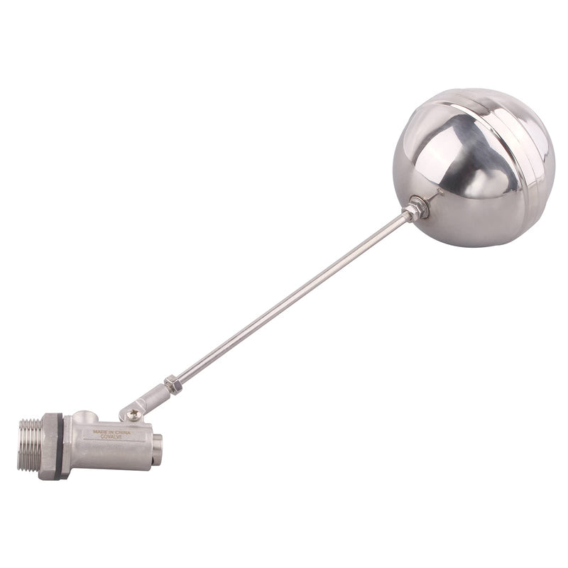 Stainless Steel Float Ball Valves - 3/4” NPT Male Thread Flow Control Float Sensor Valve Automatic Water Level Control Float For Tank Pond Water Tower 3/4" NPT