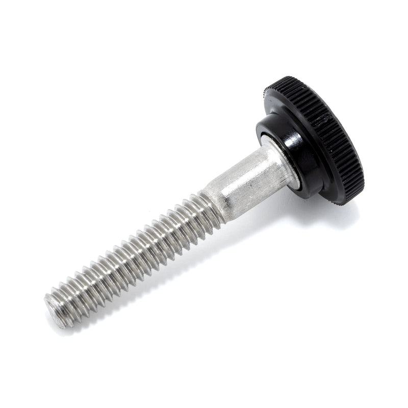 [Australia - AusPower] - 1/4"-20 x 1-1/2" Thumb Screw Stainless Steel - Black Knurled Round Plastic Knob - Standard/Coarse Thread ThumbScrew - Length: 1.500" - Proudly Built in USA - Package of (4) 4 