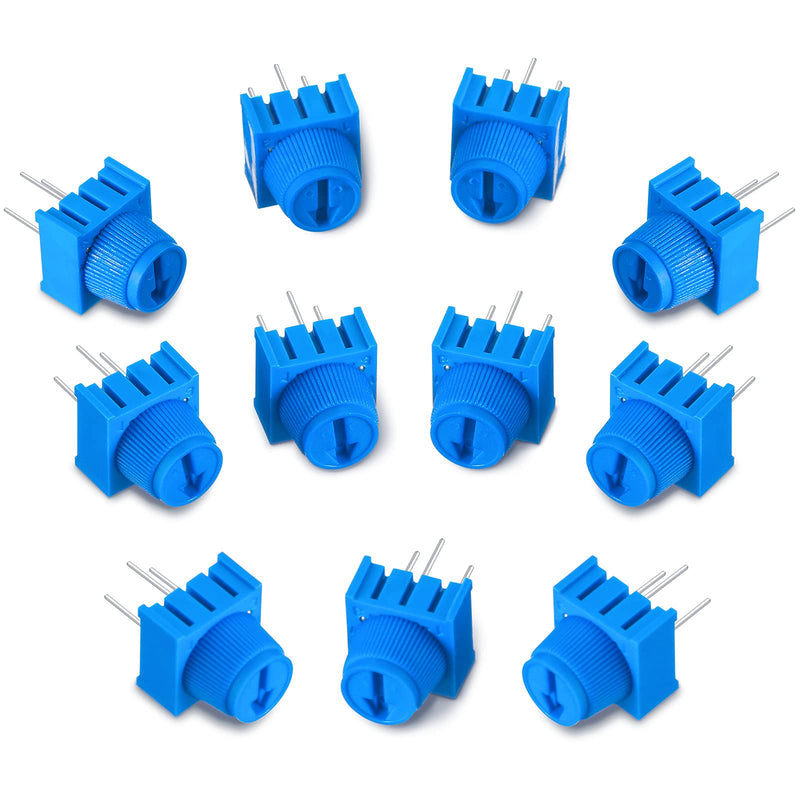 [Australia - AusPower] - 10K Ohm Trim Potentiometer Breadboard Trim Potentiometer Kit with Knob Variable Resistors Trimmer Potentiometer Assortment Kit Compatible with Arduino, Blue (12 Pieces) 12 