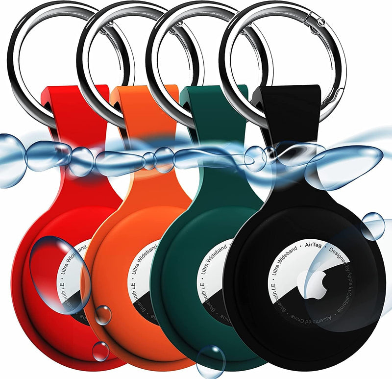 [Australia - AusPower] - 4 Pack AirTag Holder with Keychain AirTag case with Anti-Lost Keychain, Protective Air Tag, Item Finders, for for Dog, Cat, Luggage, Wallet, Backpacks Popular 