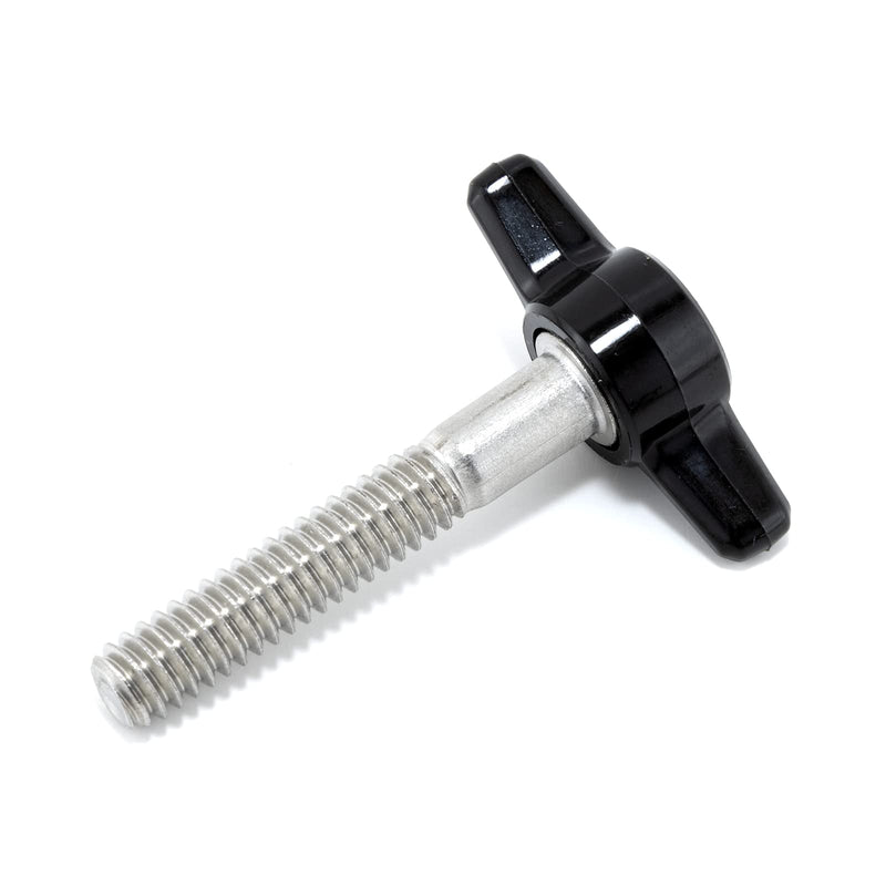 [Australia - AusPower] - 1/4"-20 x 1-1/2" Thumb Screw Stainless Steel - Black Tee Wing Plastic Knob - Standard/Coarse Thread ThumbScrew - Length: 1.500" - Proudly Built in USA - Package of (4) 4 