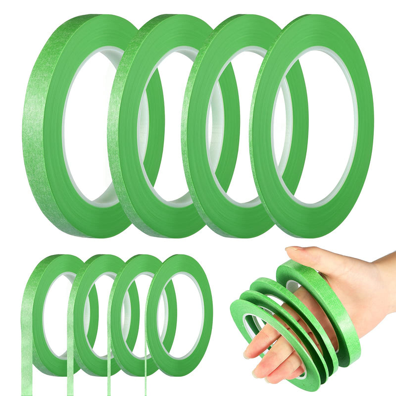 [Australia - AusPower] - 4 Rolls Pinstripe Tape, Masking Tape in 1/16, 1/8, 1/4 and 1/2 Inch Wide, Painters Automotive Masking Tape for DIY Car Auto Paint Art (Green, 52 yd) Green 