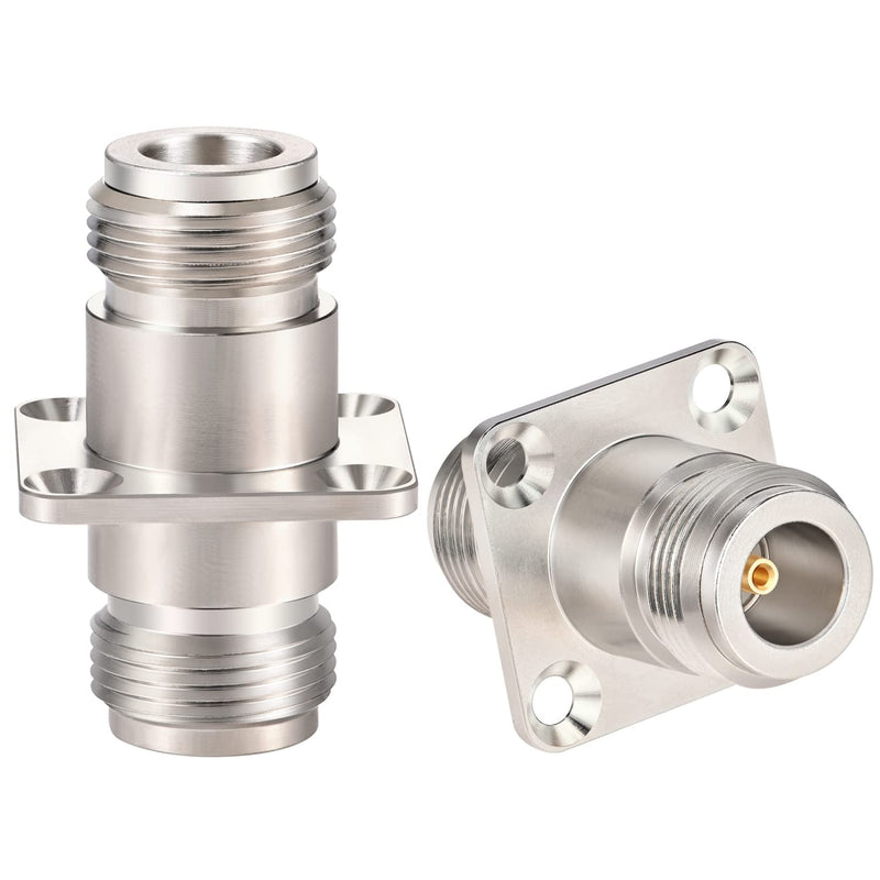 [Australia - AusPower] - XRDS -RF 2pcs N Female to Female Connector 4 Hole Flange Panel Mount Adapter N Coax Jack Connector 