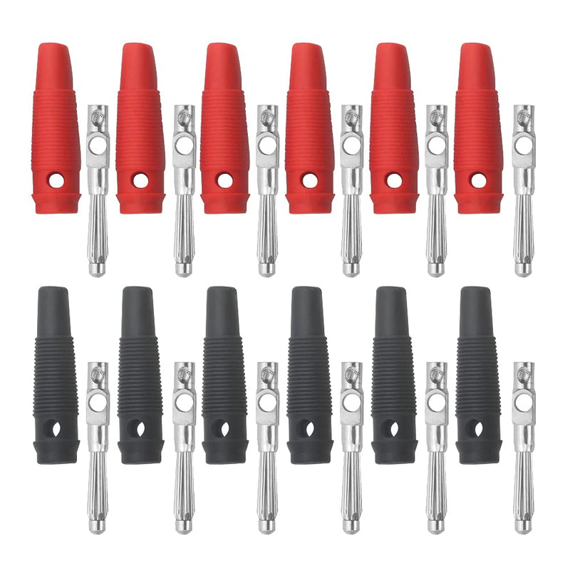 [Australia - AusPower] - WMYCONGCONG 12 PCS 32A High Current Screw Type 4mm Banana Plugs Stackable DIY Banana Connector Speaker Cable Adapter for Electric Test (12 PCS) 