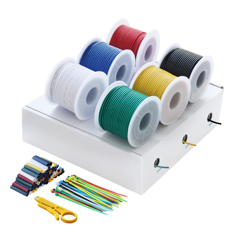 18 AWG 0.75 mm² Silicone Electronic Wire Cable Kit, 4 m Each, Wire Tinned Copper Strands, for DIY Models, Household Appliances, etc | Multi-strand tinned copper, ultra-flexible silicone. For RC, LED, electronics and model making 18 AWG-Silicone