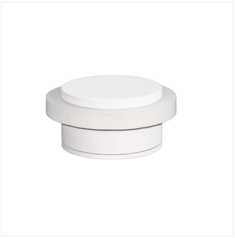 EVI Herrajes | White Door Stop | Modern Design | H:0.82“ - W:1.37” | Adhesive or Screw Installation Included | Natural Silicone Protection | Floor Door Stop Lacquered White - White Rubber