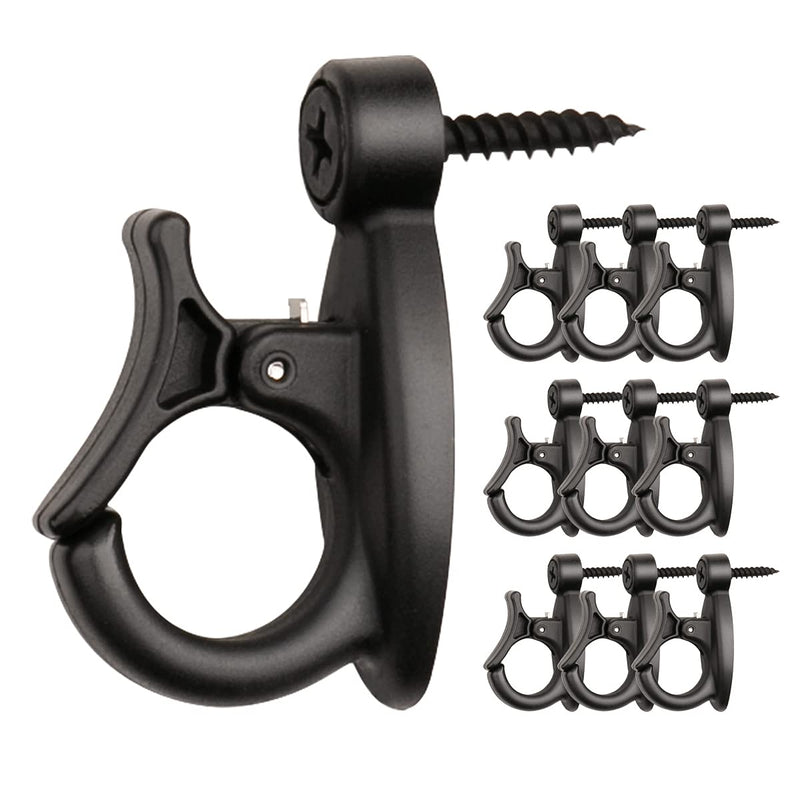 [Australia - AusPower] - Elrswy Light Hanger Hooks,String Light Hooks,Screw-in Hooks for Hanging String Lights and Wire,Plants,Wind Chimes,Plastic,Black,20 Pack Wall Black-20Pack 