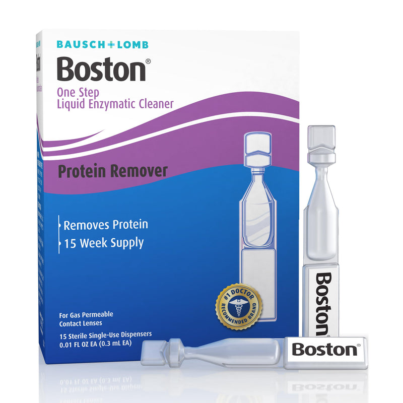 [Australia - AusPower] - Boston One Step Liquid Enzymatic Cleaner, Protein Remover, 0.01 Fl Oz (1 Box of 15 Dispensers) 15 Count (Pack of 1) Protein Remover (NEW) 