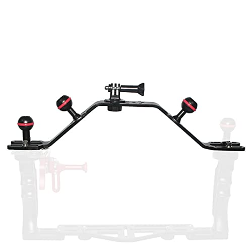 nitescuba NS10-H Underwater Camera Housing Carrier Aluminum Material with Extra Two Ball Mount and Tripod Mount Adaptor for gopro Suitable for nuaticam housing and NS10 Tray