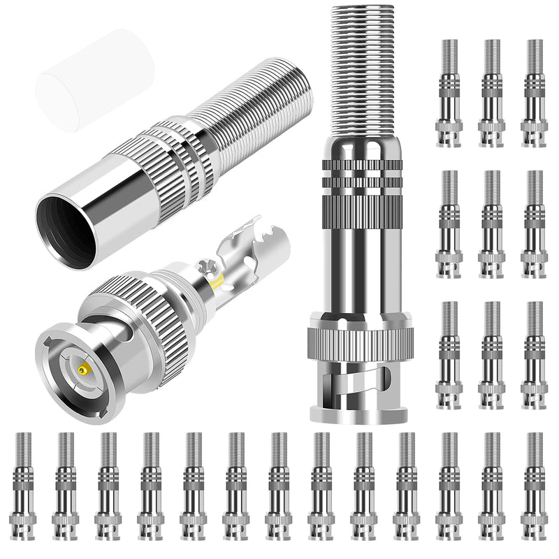 [Australia - AusPower] - DAIERTEK RG59 RG6 BNC Connectors Male Solderless BNC Compression Connector Screw On Coaxial Terminal for CCTV Security Surveillance Camera Coax Cable -24pcs 
