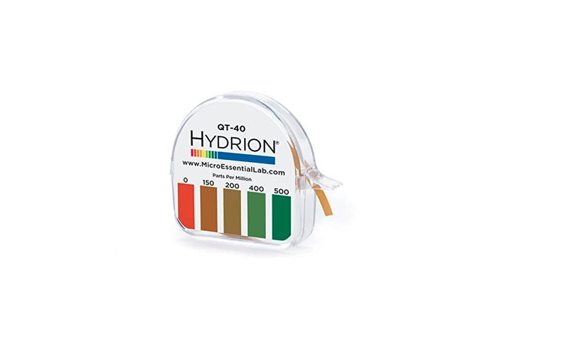 [Australia - AusPower] - HYDRION QT-40 Quaternary Sanitizer Test Tape 15 feet Roll Quat Color Chart 0-500 ppm Range for 4 Chain Sanitizers 