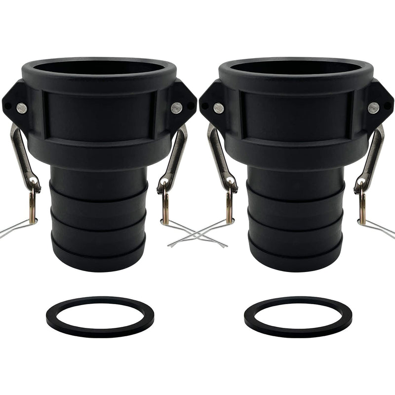 [Australia - AusPower] - 2PCS Camlock Fittings Poly C-100 1" Type C Standard Couplings Cam lock Fittings Polypropylene Cam Groove Fitting Female Camlock with a Hose Shank (1 inch, Type C) 1 Inch 