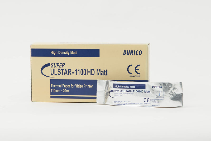 Durico - Video Printer Paper Compatible with ULSTAR-110HD Matte Opaque 110mm x 20m - 5 Rolls ULSTAR-110-HD