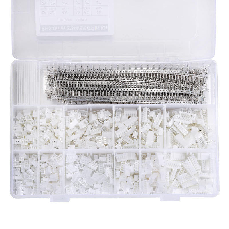 [Australia - AusPower] - Teansic 1480Pcs 2.0mm JST-PH Connector Kit with 2.0mm Female Pin Header 2/3/4/5/6/7 Pin Housing Connector Adapter Plug Terminal Kit 1480 Pcs - 2.0 mm 2/3/4/5/6/7 Pin JST-PH 