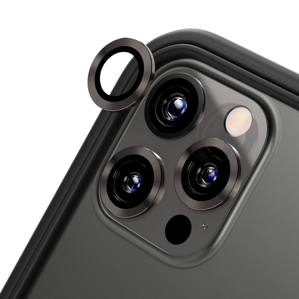[Australia - AusPower] - RhinoShield Camera Lens Protector Compatible with [iPhone 13 Pro/13 Pro Max]|Impact Protection-High Clarity and Scratch/Fingerprint Resistant 9H Tempered Glass with Aluminum Trim-Dark Gray iPhone 13 Pro / 13 Pro Max iPhone 13 Pro / 13 Pro Max - Dark Gray 