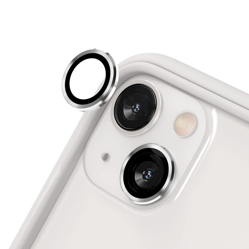 [Australia - AusPower] - RhinoShield Camera Lens Protector Compatible with [iPhone 13/13 mini] | Impact Protection - High Clarity and Scratch/Fingerprint Resistant 9H Tempered Glass with Aluminum Trim - Silver iPhone 13 / 13 mini iPhone 13 / 13 mini - Silver 