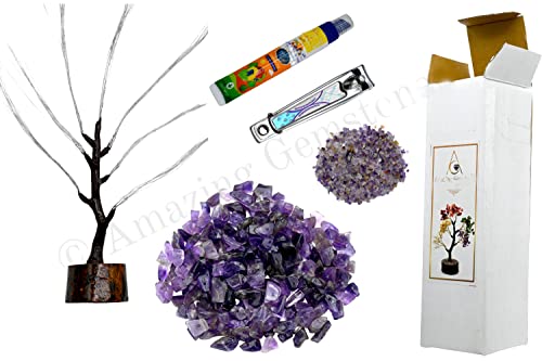 Amazing Gemstone Amethyst Spiritual Decor Crystal Tree DIY Kits for Adults Kids, Makes a Perfect Office Table Feng Shui Tree Holistic Gifts for Women