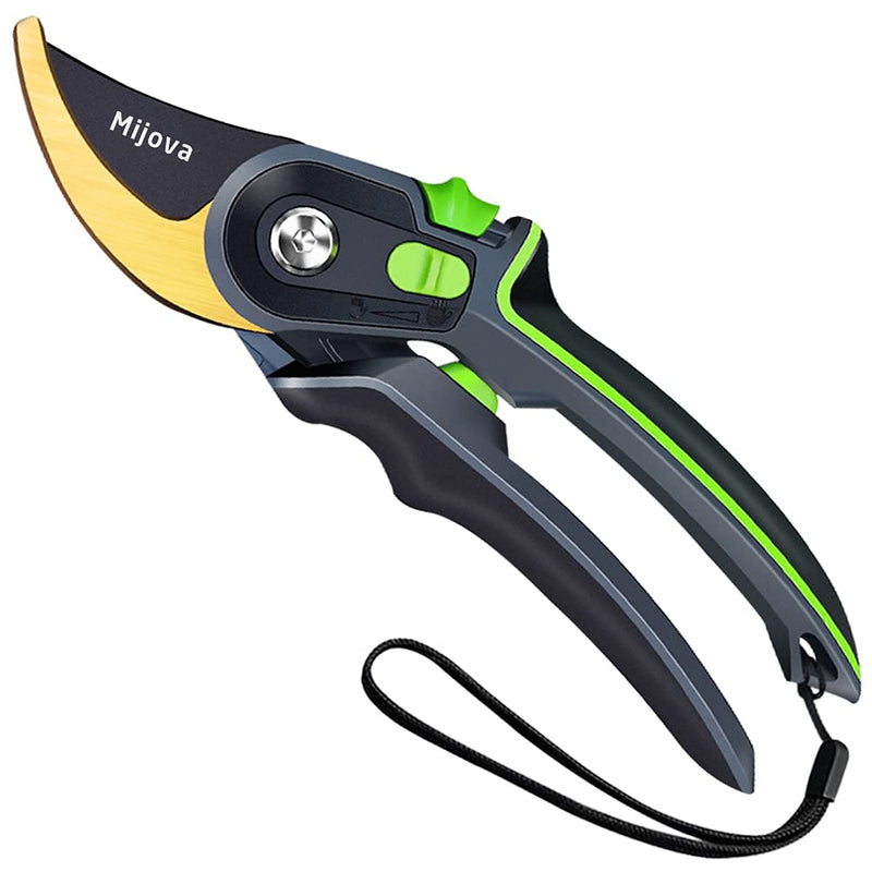 Professional Garden Shears & Clippers – Sharp Pruning Shears for Flowers, Twigs, Roses, Grape Vines, Trees & Bonsai | Heavy-Duty Hand Scissors, Secateurs & Trimmers | Perfect Gardening Gift (green) Green