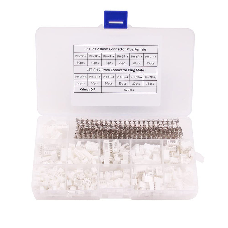 [Australia - AusPower] - RFaha 920pcs JST-PH Kit 2.0mm 2/3/4/5/6/7 Pin Female Head Plug JST Adapter Housing Connector Cable Socket Male Female Crimp DIP Kit(PH#2-7) 