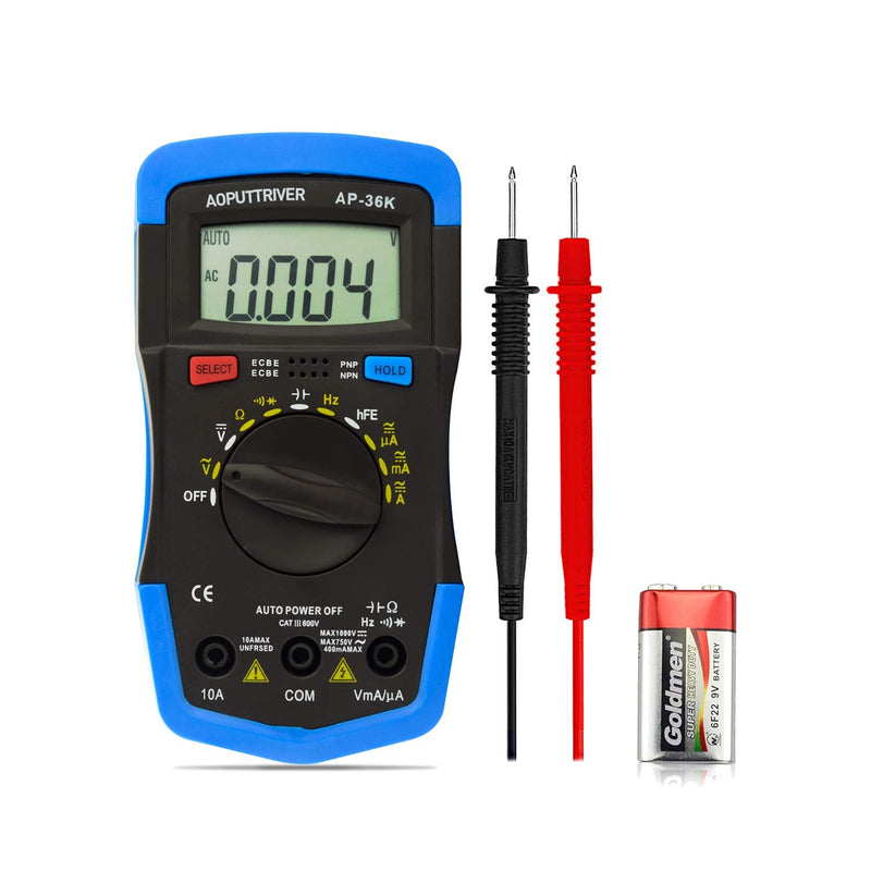 [Australia - AusPower] - Multimeter Tester TRMS 4000 Counts Digital Multimeter with DC AC Voltmeter and Ohm Volt Amp Meter ; Measures Voltage, Current, Resistance; Diode Continuity,Tests Live Wire, Continuity 