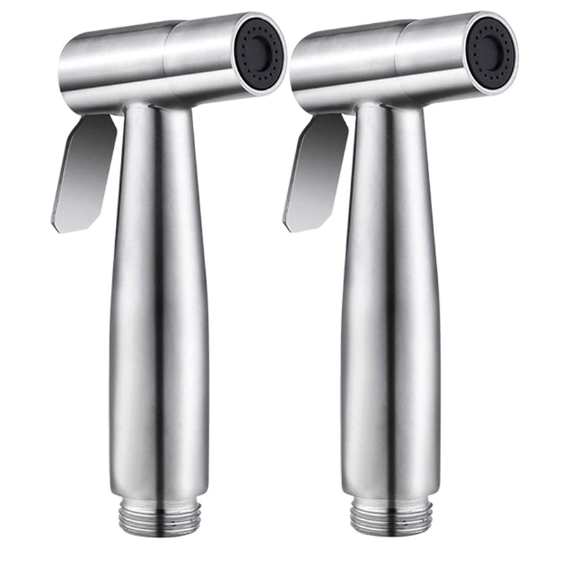 LikeHome 2 Pieces Bidet Toilet Sprayer Head Stainless Steel Handheld Bidet Sprayer Cloth Bathroom Diaper Spray for Kitchen and Toilet Cleaning Brushed Nickel