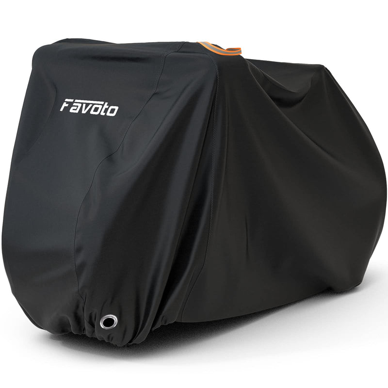 [Australia - AusPower] - Favoto Bike Cover Waterproof Outdoor Bicycle Cover for 2-3 Bikes UV Snow Wind Proof with Anti-Theft Lock Hole Reflective Straps Storage Bag for Mountain Road Electric City Bike 79x41.3x44 Inch Black 