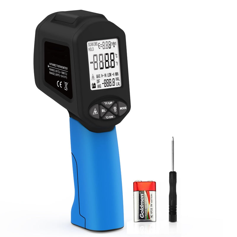 [Australia - AusPower] - Infrared Thermometers, Laser Thermometer Gun, 50:1 Temperature Gun for -58℉~3416℉ Infrared Thermometer Gun for Cooking/Griddle/IR Thermometer Gun, Heat Laser Thermometer 