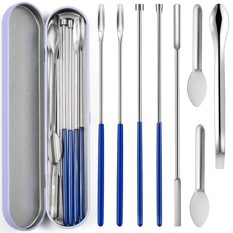 [Australia - AusPower] - 8 Piece Capsule Filling Machine Kits for Empty Pill Capsules Filler, Home & Lab Supplies - Micro Tiny Spoon Spatula, Lab Scoop Filling Tray, Herb Powder Tamper Tool, Gel Capsules Size #000 00 0 1 2 3 