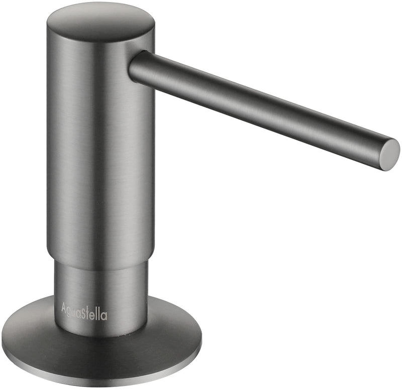 AguaStella ASF026GS Bulit in Dispenser Grey Stainless for Kitchen Sink with Soap Bottle Countertop Pump