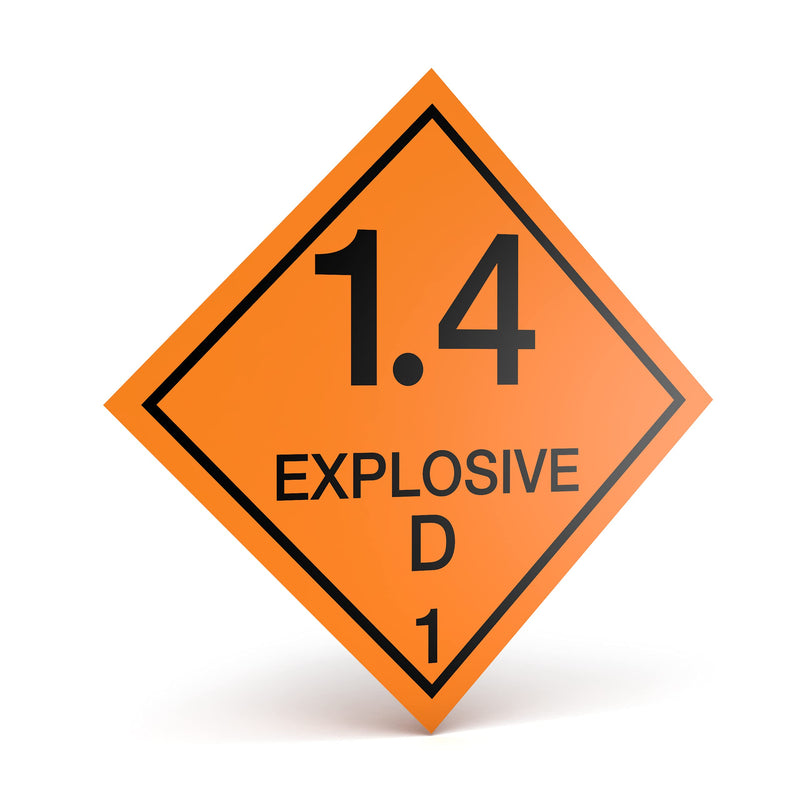 D.O.T. Labels - Hazard Class 1 DOT Explosives 1.4D Hazmat Labels 4" X 4" Square Sticklers - 500 Adhesive Labels Per Roll, Made in the USA by Kenco (1)