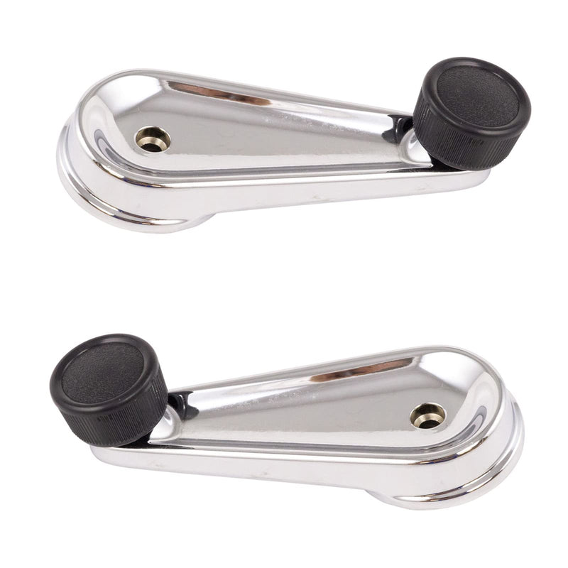 [Australia - AusPower] - TRQ Front Inside Interior Chrome Manual Window Crank Pair Compatible with International 