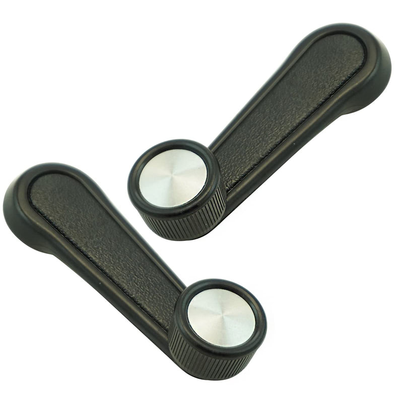 [Australia - AusPower] - TRQ Manual Window Crank Handle Black with Chrome Center LH & RH Pair Compatible with Toyota 