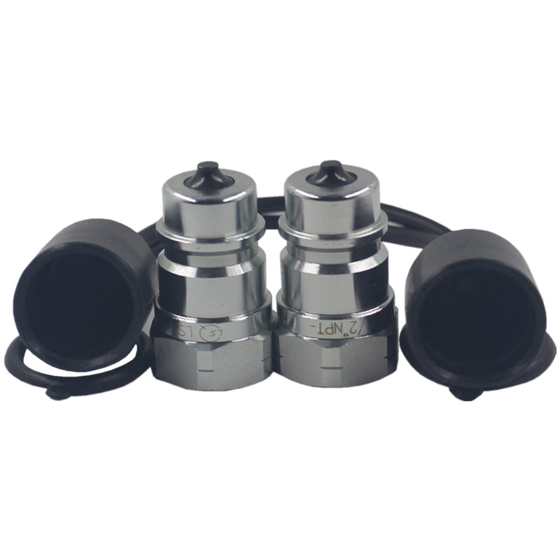 [Australia - AusPower] - 2 Pcs- Ag Type Poppet Valve ISO5675/ISO7241-A Plug Hydraulic Quick Connect Male Coupler LSQ-S1-04PF 1/2'' NPT Ag Poppet Valve 1/2''NPT Male 2PCS 