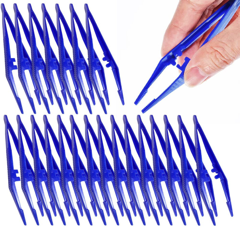 [Australia - AusPower] - First Aid Tweezers, Plastic Tweezers, Disposable Forceps for Medical, Crafts, Dressing, Gauze, Lab, School, Elementary Science 30 PACK Blue 