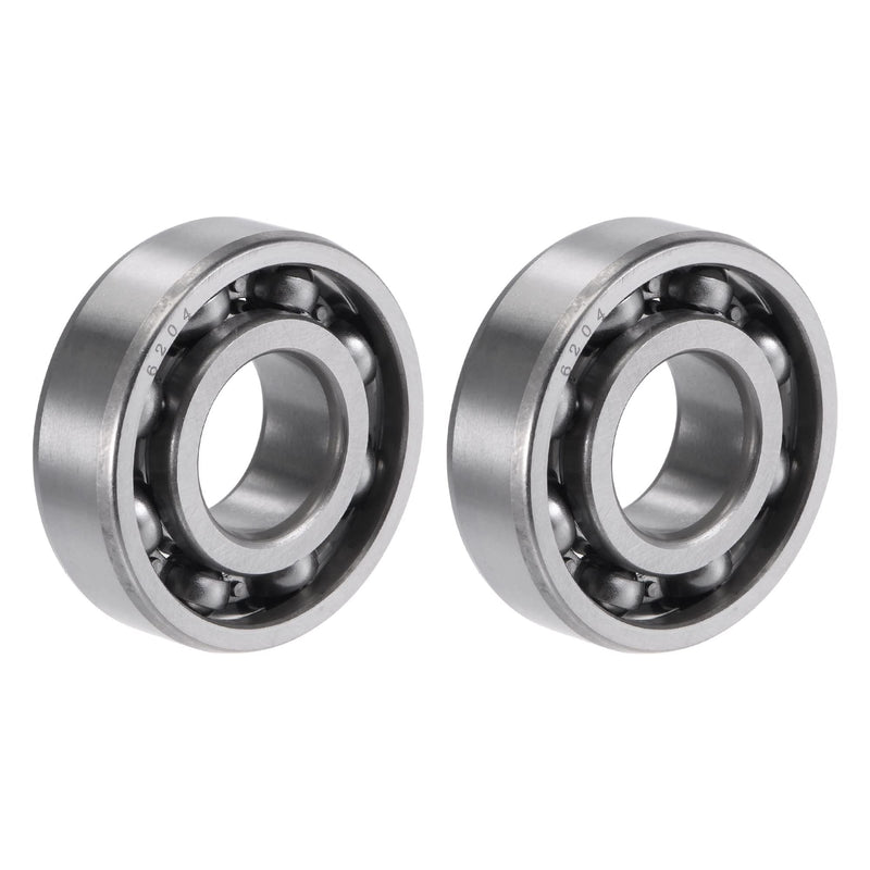 [Australia - AusPower] - uxcell 6204 Deep Groove Ball Bearings 20mm Bore 47mm OD 14mm Thick CN Open Type Chrome Steel 2pcs 20x47x14mm 