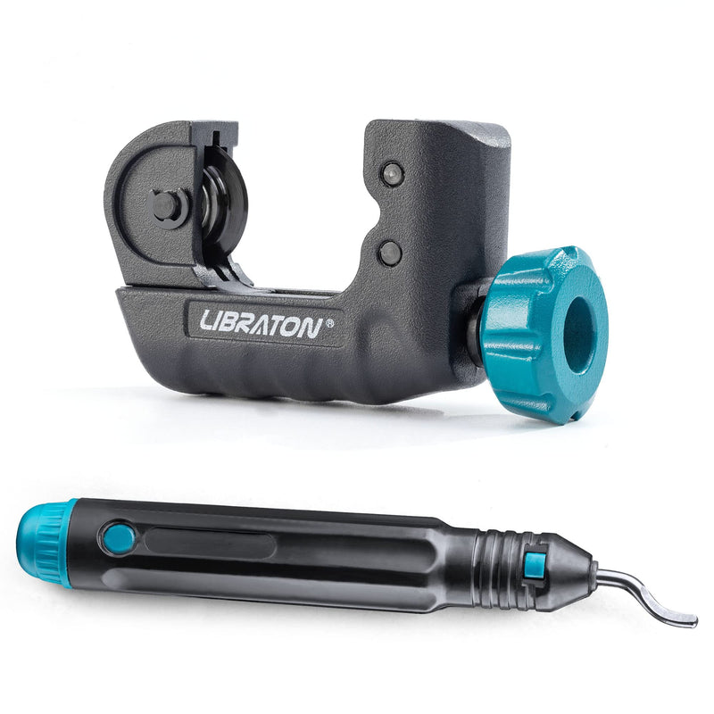 [Australia - AusPower] - Libraton Tubing Cutter 3/16" to 1-1/8", Mini Tube Cutter, Copper Cutter, Heavy Duty Mini Pipe Cutter, Copper Tube Cutter with Deburring Tool for Copper Pipe, Aluminum Pipe, Thin Stainless Steel Pipe 3/16" to 1-1/8" 