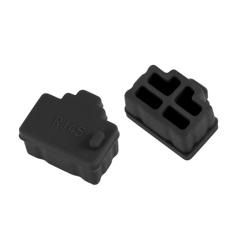 [Australia - AusPower] - uxcell 50pcs RJ45 Silicone Protectors Ethernet Hub Port Anti Dust Cap Cover 12mmx8.3mm Black 