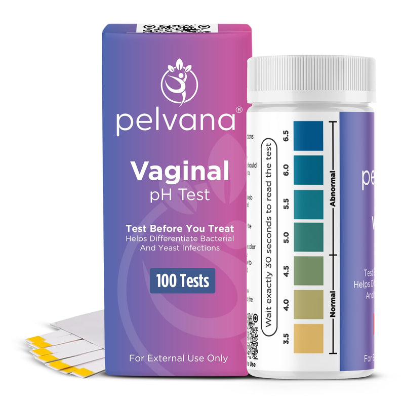 Pelvana Vaginal pH Test Strips for Women – 100 Strips, at-Home BV and Yeast Infection Test Kit, Vaginal pH Tester to Differentiate Between Conditions 100 Count (Pack of 1)