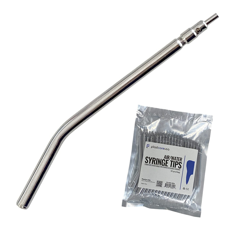 [Australia - AusPower] - Metal Air Water Spray Nozzle Syringe Tips for Dental Cleaning & Removal of Oral Debris (Pack of 25 Air Water Syringe Tips) 