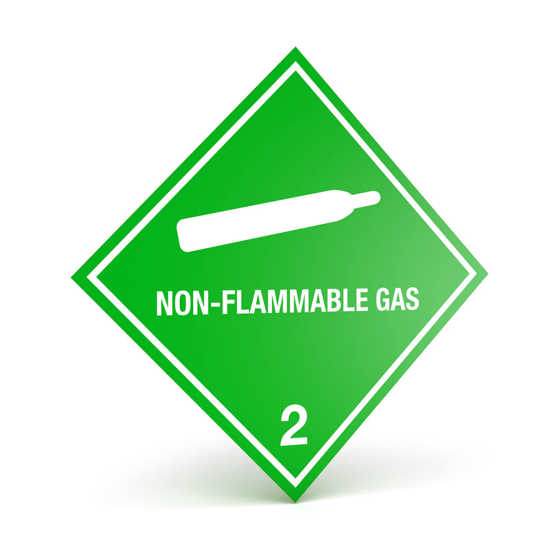 D.O.T. Labels - Hazard Class 2 DOT Non Flammable Gas Hazmat Labels 4" X 4" Square Stickers - 500 Adhesive Labels Per Roll, Made in the USA by Kenco (1) 1