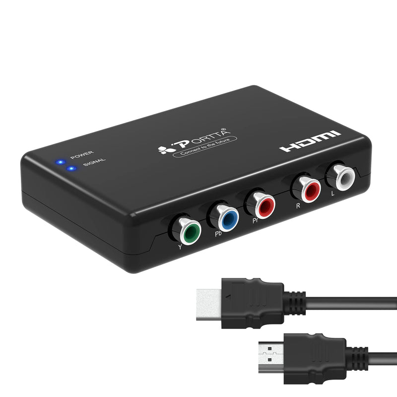 [Australia - AusPower] - Portta Component to HDMI Converter with HDMI Cable, RGB to HDMI Adapter, 5 RCA YPbPr to HDMI Video Converter, Support 1080p 60Hz for PS2 PS3 Xbox 360 
